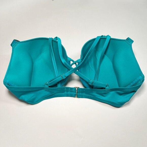 Victoria Secret 34DD M Bombshell Push Up Bikini Set Shine Strap Capri Sea Blue - Picture 8 of 11